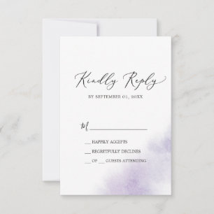 Watercolor Wash   Purple Simple RSVP Card