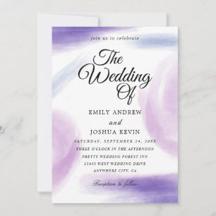 Watercolor Wash Purple The Wedding Invitation