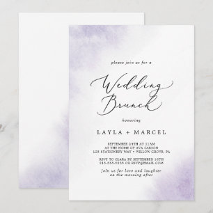 Watercolor Wash   Purple Wedding Brunch Invitation