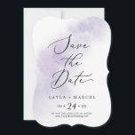 Watercolor Wash | Purple Wedding Save The Date<br><div class="desc">This watercolor wash purple wedding save the date announcement card is perfect for a modern wedding. The simple and classic design features a splash of pastel lavender purple water colour with minimalist elegant style.</div>