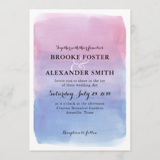 Watercolor Wash Wedding Invitation