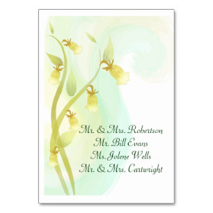 Watercolor Wash - Yellow Bells Table Number