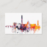 Watercolor Washington DC Skyline