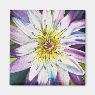 Watercolor water lilies fine art magnet