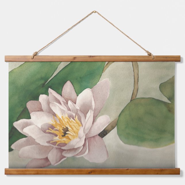 Watercolor Water Lily Hanging Tapestry (Front)