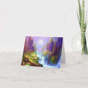 Watercolor waterfall customizable card