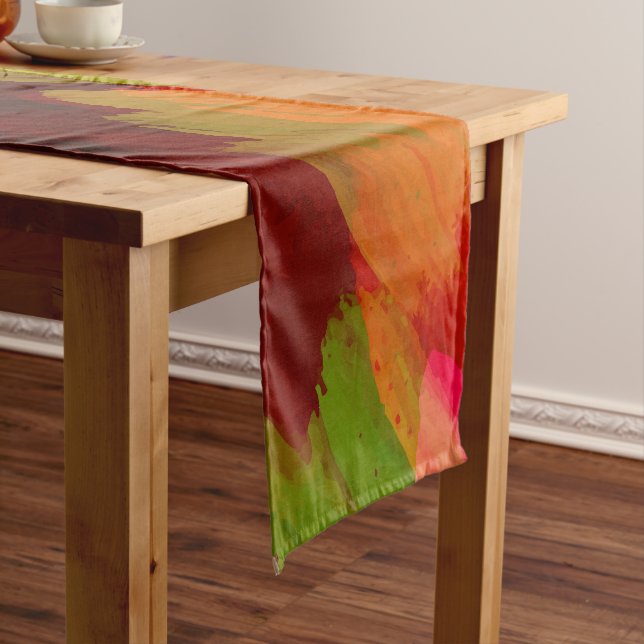 Watercolor waterfall, nature 2 short table runner (In Situ)