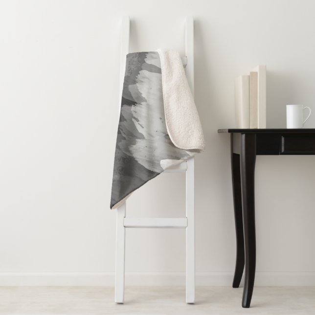 Watercolor waterfall, nature 3 sherpa blanket (In Situ)