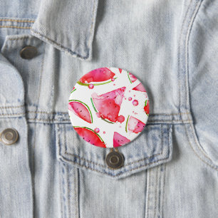 Watercolor Watermelon 1 3 Inch Round Button
