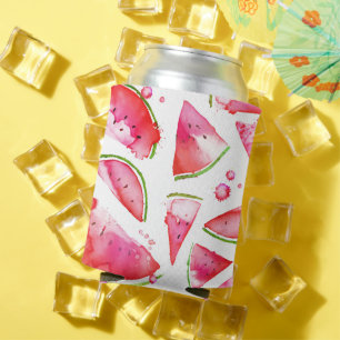 Watercolor Watermelon 1 Can Cooler
