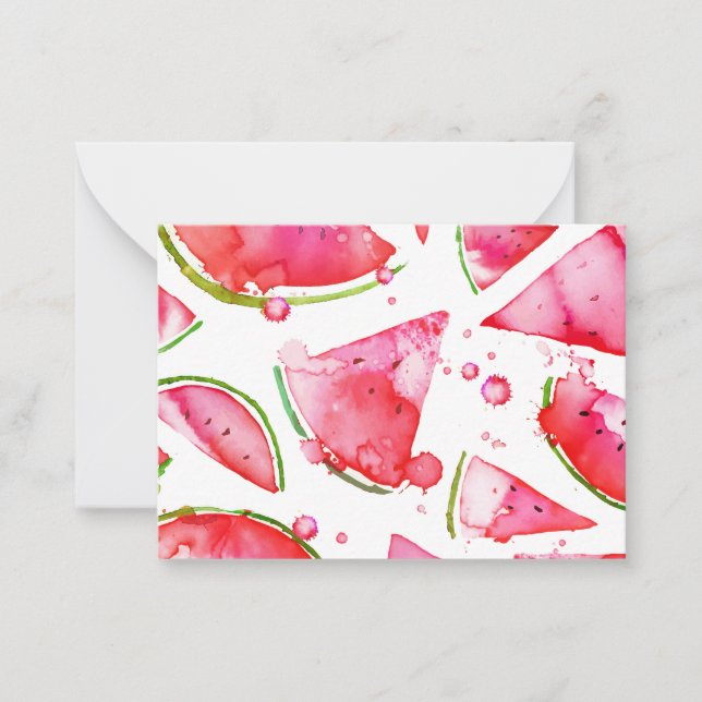 Watercolor Watermelon 1 Card (Front)