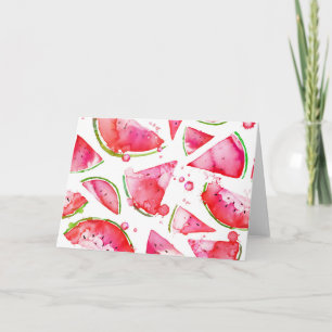 Watercolor Watermelon 1 Thank You Card