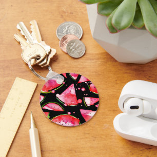 Watercolor Watermelon 2 Keychain