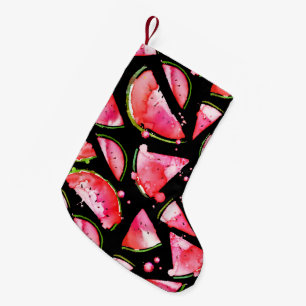 Watercolor Watermelon 2 Small Christmas Stocking