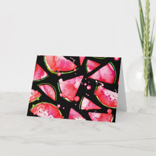 Watercolor Watermelon 2 Thank You Card