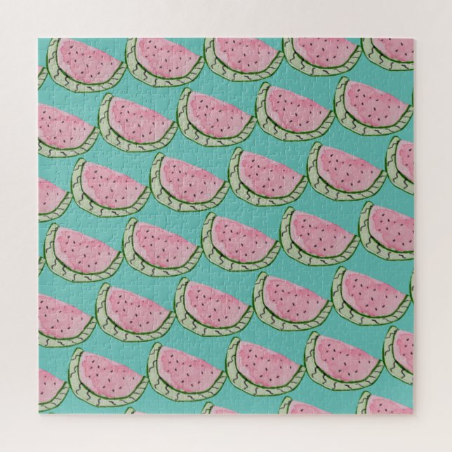 Watercolor Watermelon Doodles Painted Pattern   Jigsaw Puzzle (Vertical)