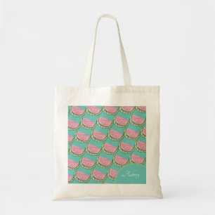 Watercolor Watermelon Doodles Painted Pattern Tote Bag