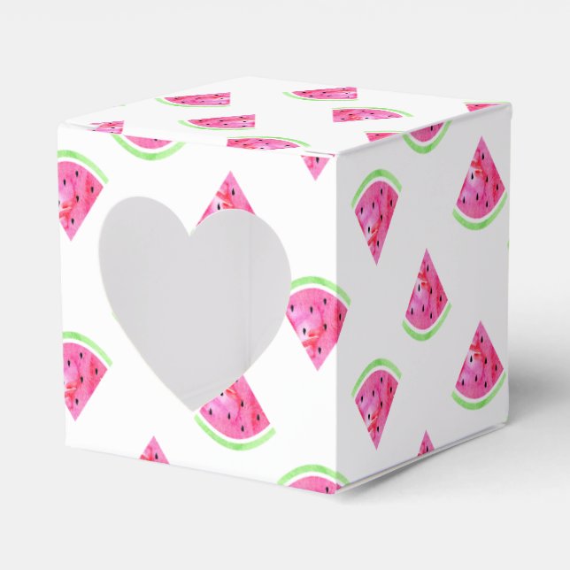 Watercolor Watermelon Favor Box (Front Side)