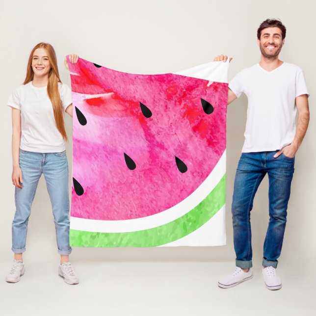 Watercolor Watermelon Fleece Blanket (In Situ)