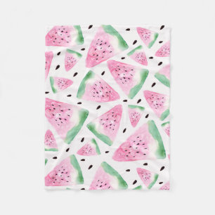Watercolor Watermelon Fleece Blanket