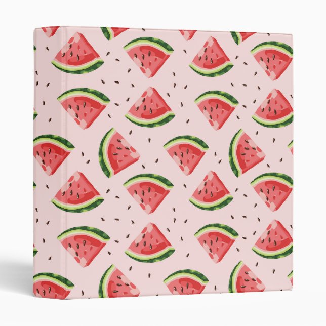 Watercolor Watermelon Fruit Pattern Binder (Front/Spine)