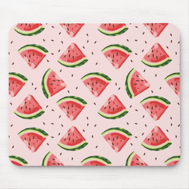 Watercolor Watermelon Fruit Pattern Mouse Pad (Front)