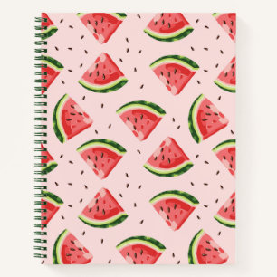 Watercolor Watermelon Fruit Pattern Notebook