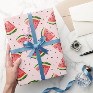 Watercolor Watermelon Fruit Pattern Wrapping Paper
