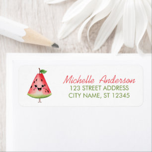 Watercolor Watermelon Fruit Summer Return Address