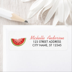 Watercolor Watermelon Fruit Summer Return Address