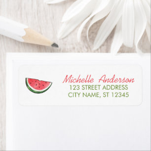 Watercolor Watermelon Fruit Summer Return Address