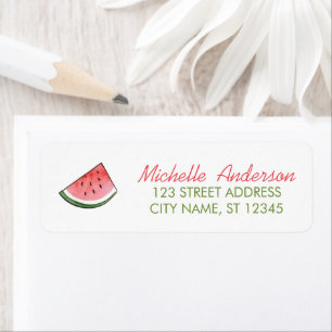 Watercolor Watermelon Fruit Summer Return Address