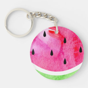 Watercolor Watermelon Keychain