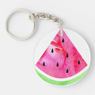 Watercolor Watermelon Keychain
