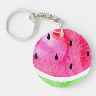 Watercolor Watermelon Keychain