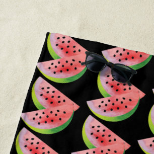 Watercolor Watermelon Pair Summer Pattern   Beach Towel