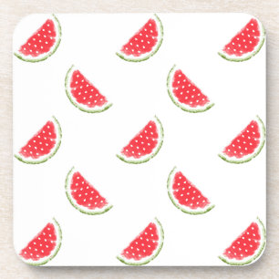 Watercolor Watermelon Pattern Coaster