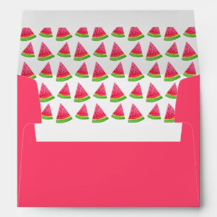 Watercolor Watermelon Pattern Return Address Envelope