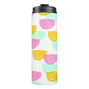 Watercolor Watermelon Pink Green Yellow Pattern Thermal Tumbler