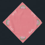 Watercolor Watermelon Script Name Pet Bandana<br><div class="desc">Cute Pet Name Bandana with Watermelon</div>
