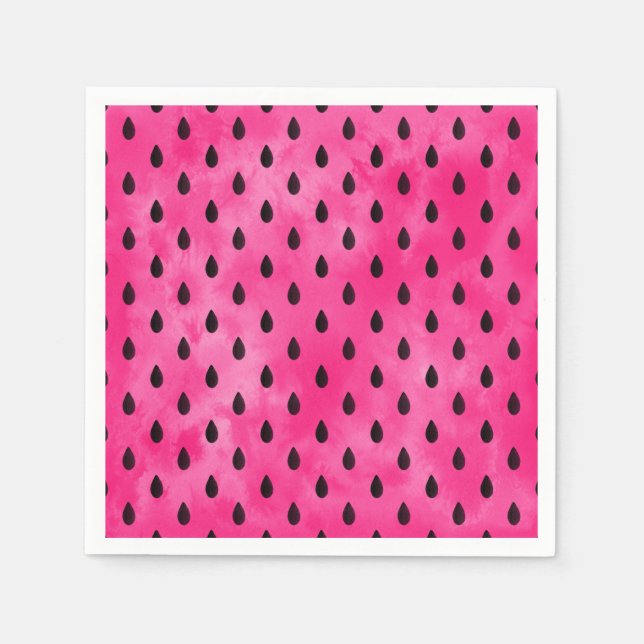 Watercolor Watermelon Seeds Napkin (Front)
