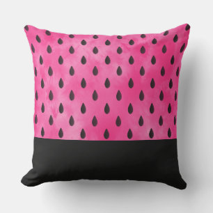 Watercolor Watermelon Seeds Throw Pillow