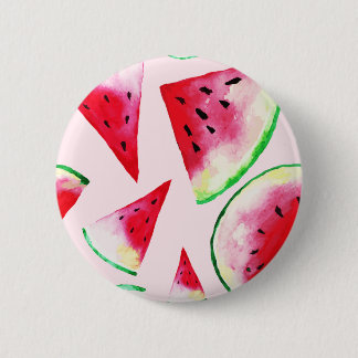 Watercolor Watermelon Slice Pattern 2 Inch Round Button