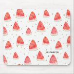 Watercolor Watermelon Slices Pattern Personalized Mouse Pad<br><div class="desc">Whimsical and bohemian mousepad featuring watercolor watermelon slices. Personalized by adding your own details. This will be perfect as a gift. This design is available in a variety of products.</div>