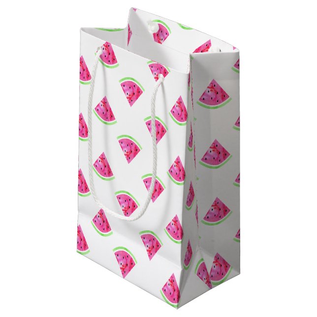 Watercolor Watermelon Small Gift Bag (Front Angled)