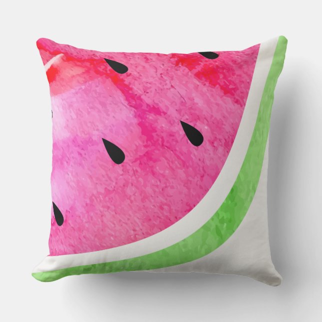 Watercolor Watermelon Throw Pillow (Front)