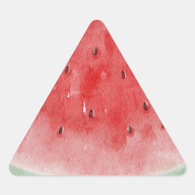 Watercolor watermelon. Tropical summer fruit Triangle Sticker (Front)