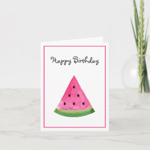 Watercolor Watermelon Wedge Card