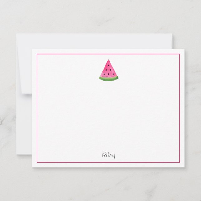 Watercolor Watermelon Wedge Card (Front)