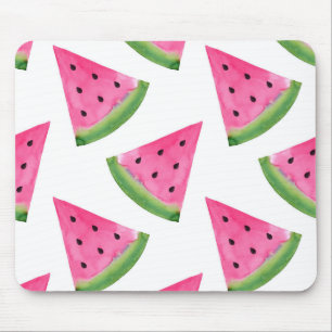 Watercolor Watermelon Wedge Pattern Mouse Pad